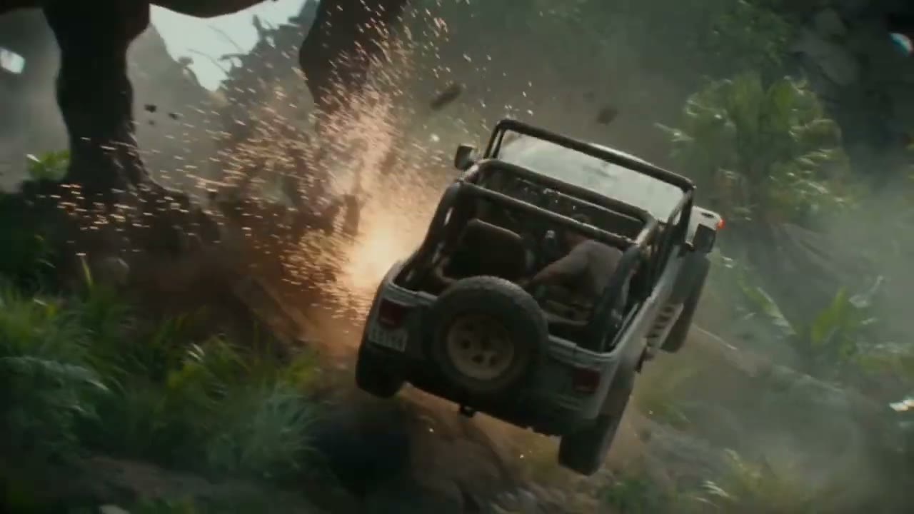 La jeep percutée dans une gerbe d'étincelles
