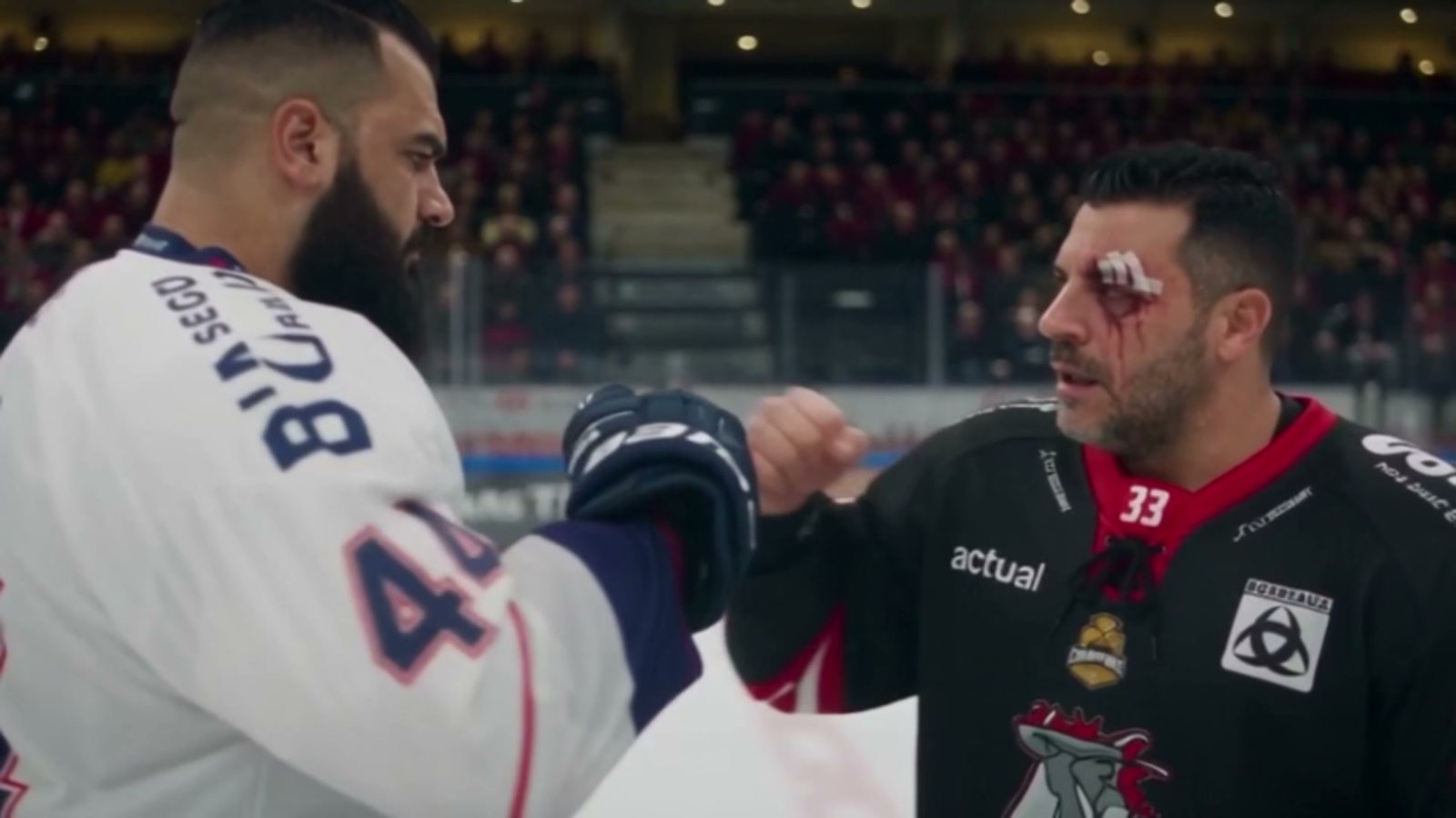 Après le match, le capitaine à l'arcade recousue salue le colosse d'Angers
