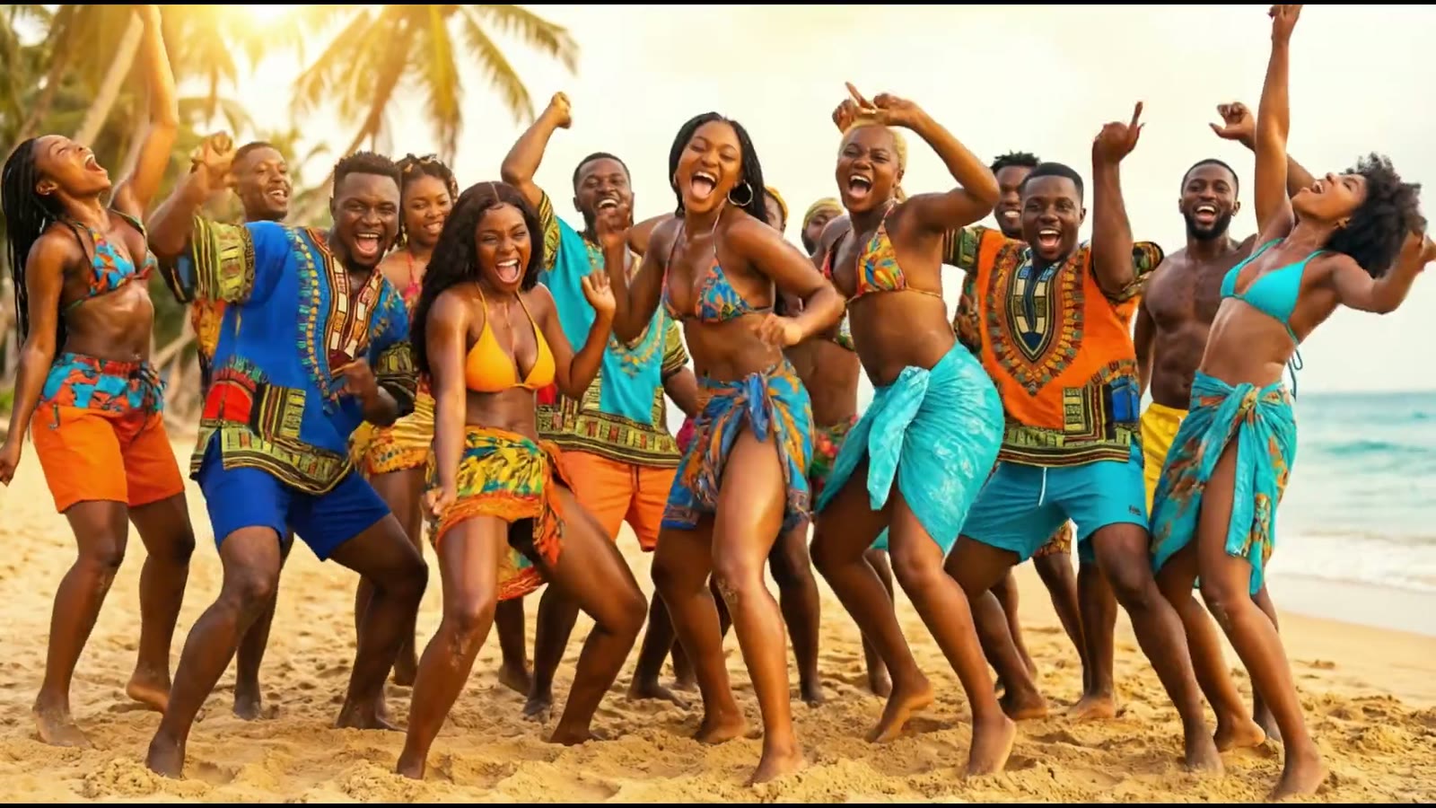 La danse au bord de l'eau, sous les palmiers